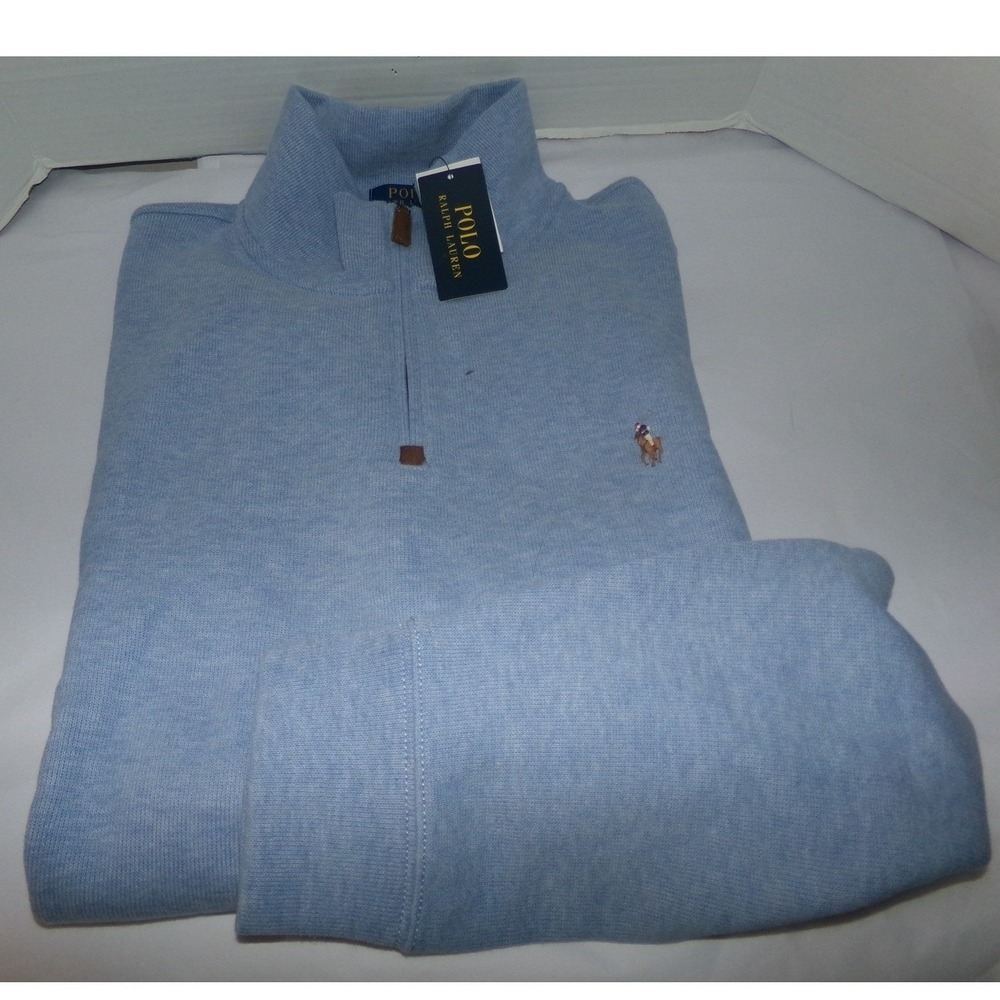 Polo Ralph Lauren Mens XXL Light Blue Mockneck Pullover Sweater NWT